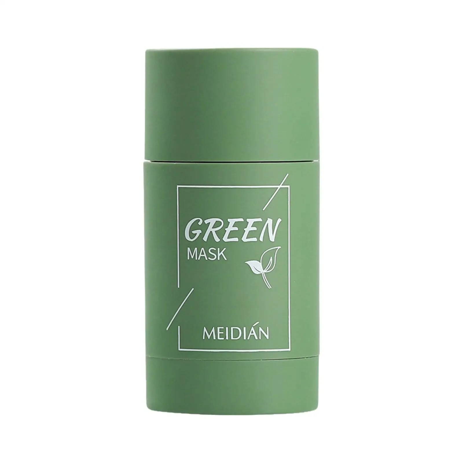 Bâtonnet Masque Vert de la marque Meidián, avec un design minimaliste, sur fond blanc.